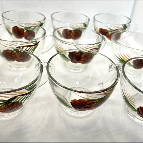 Vintage Hand Painted Pinecone Drinkware - Picture 4 of 14